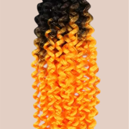 Afro curls invlecht haar ombre zwart-oranje - De HaarBoetiek