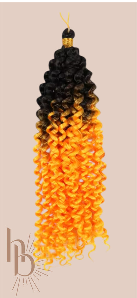 Afro curls invlecht haar ombre zwart-oranje - De HaarBoetiek