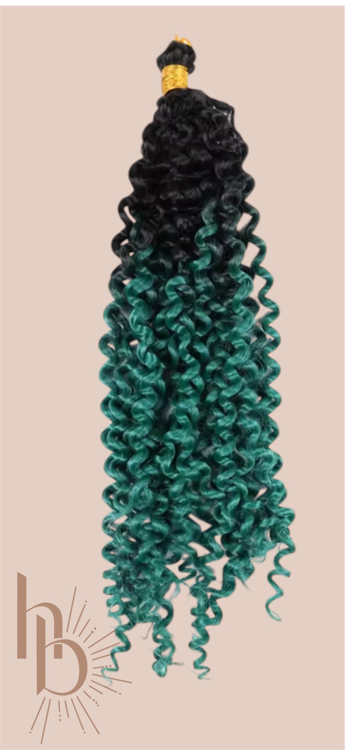 Afro curls invlecht haar ombre zwart-groen - De HaarBoetiek