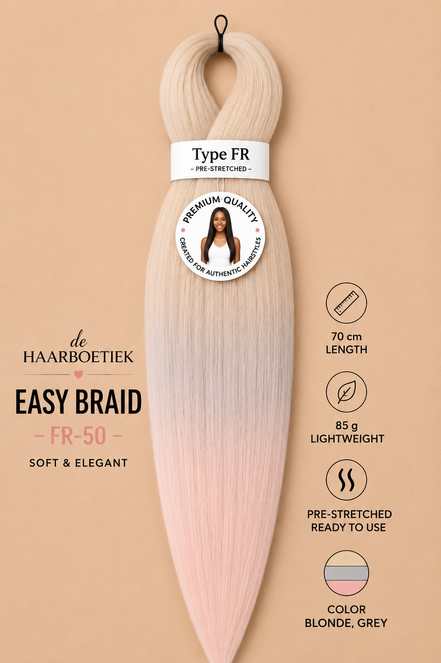 Easy braid invlechthaar licht roze-blond ombre