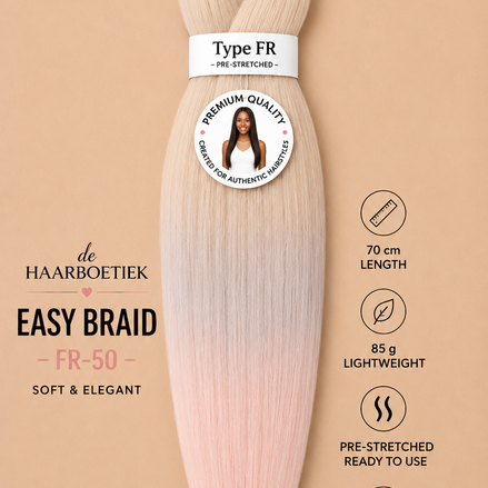 Easy braid invlechthaar licht roze-blond ombre