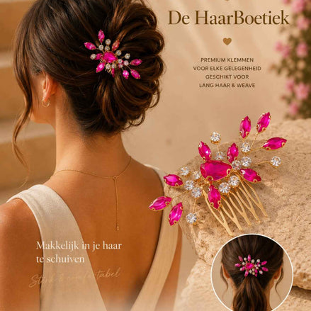 Summer strass sparkle schuifspeld roze glitter haaraccessoire - De HaarBoetiek