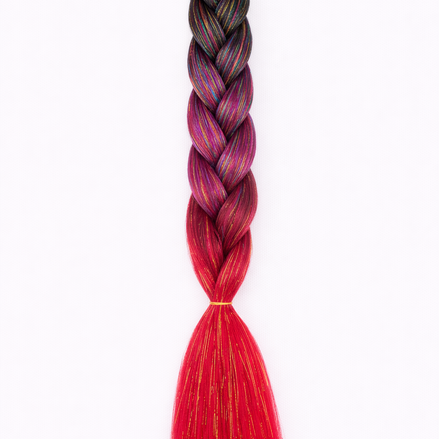 Premium shine invlecht haar zwart-bordeaux-rood - De HaarBoetiek