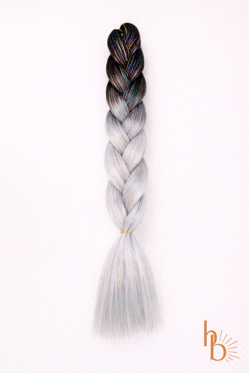 Premium invlecht haar shine zwart - zilver | de haarboetiek