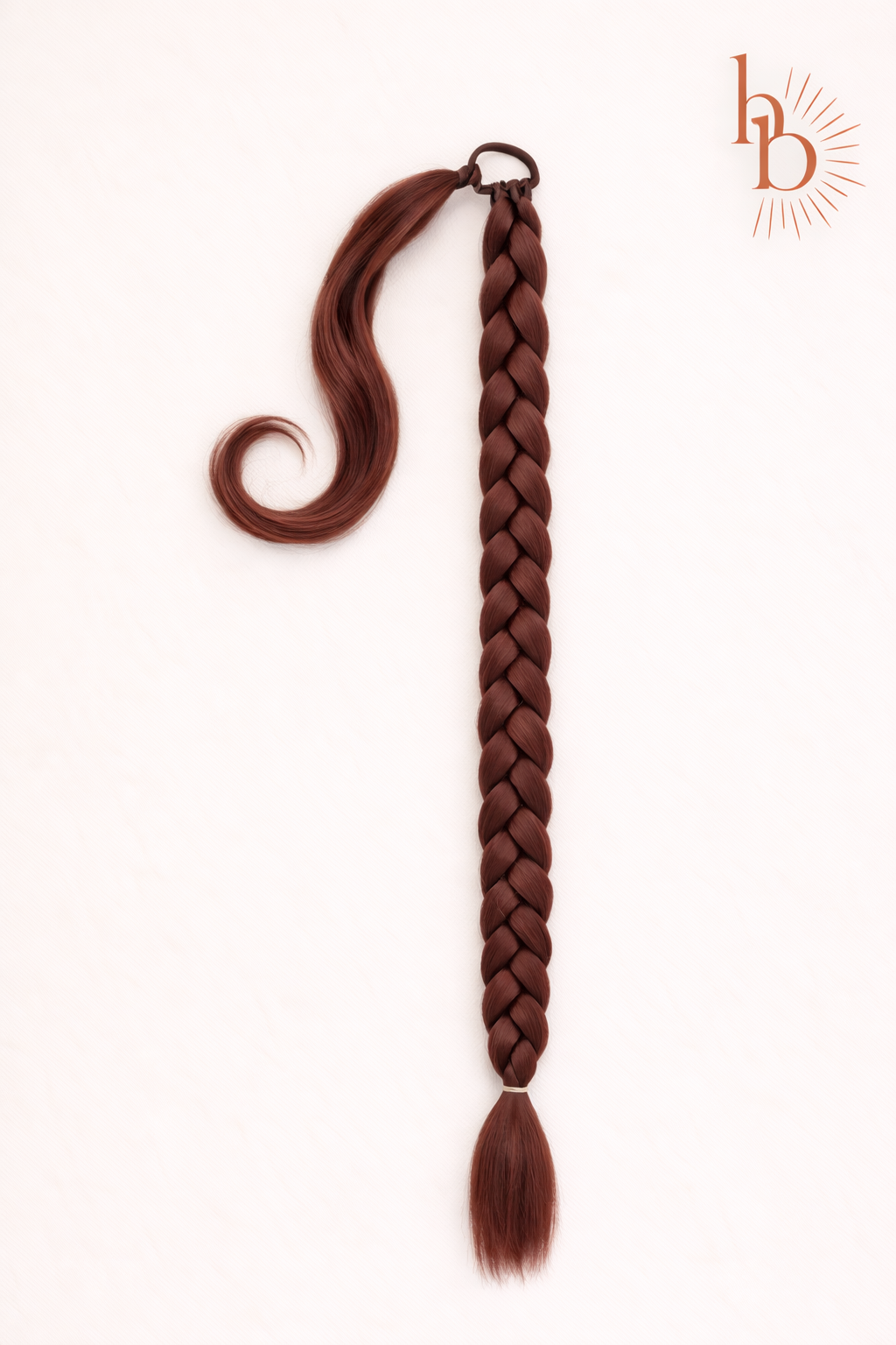 Premium vlechtstaart donker bruin 70cm braid ponytail - De HaarBoetiek