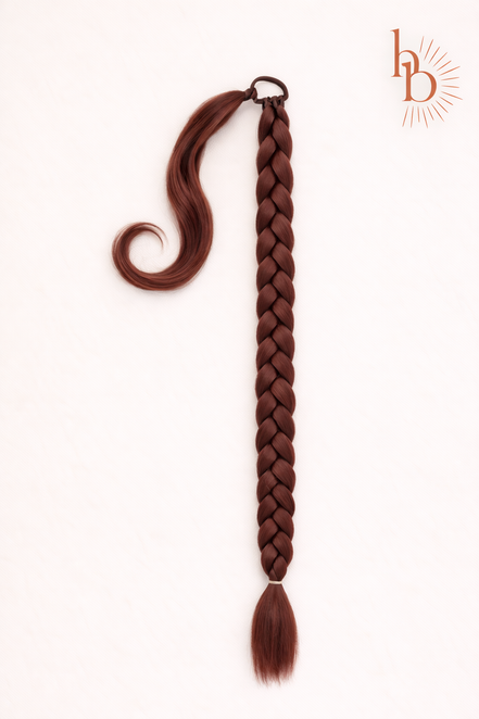 Premium vlecht ponytail donker bruin | DE haarboetiek | 70 CM