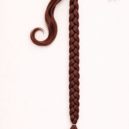 Premium vlechtstaart donker bruin 70cm braid ponytail - De HaarBoetiek