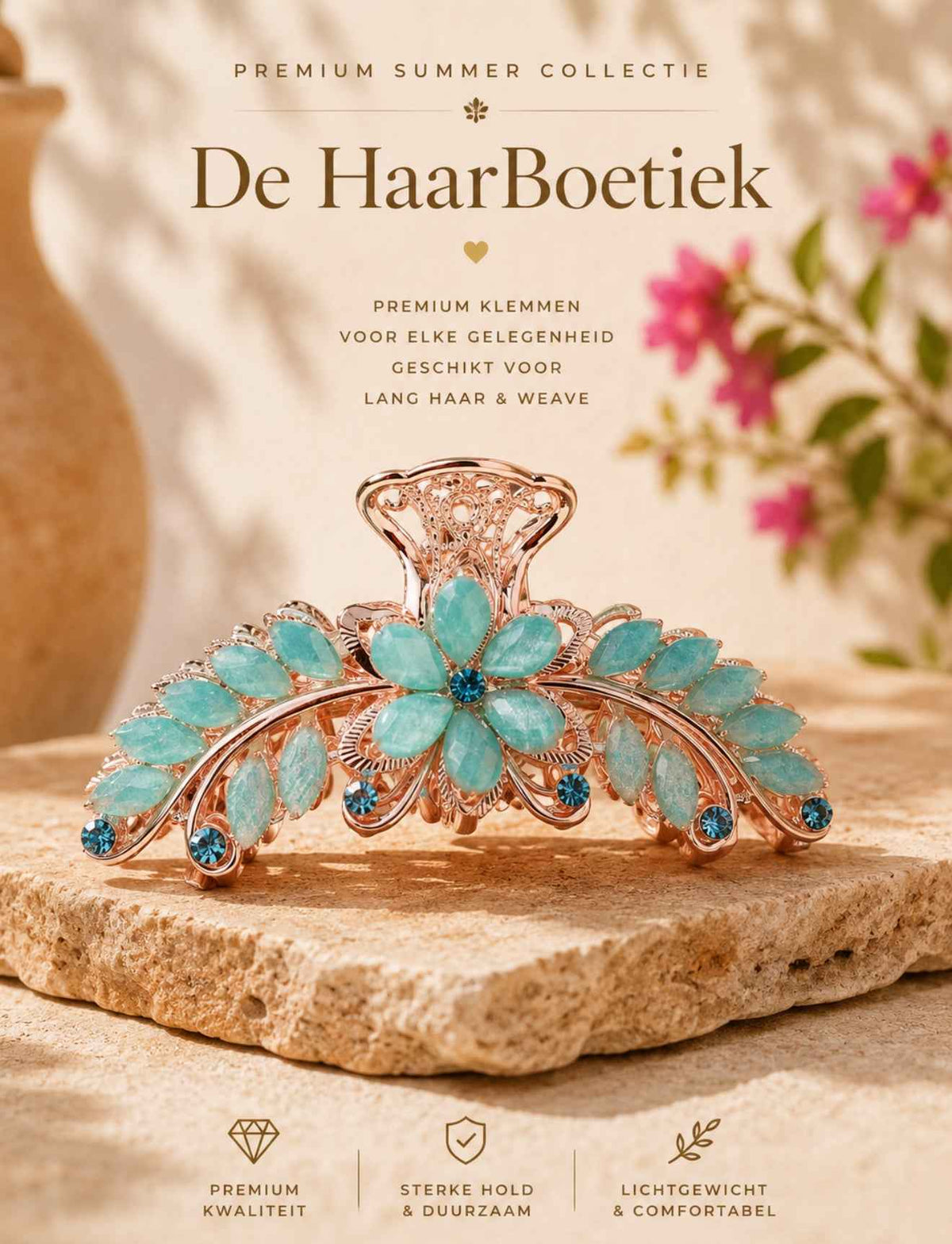 Summer strass haarclip haaraccessoire – foto 1 - De HaarBoetiek