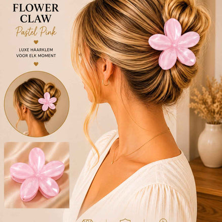 Summer bloem klem licht roze shine haaraccessoire voor feestlooks - De HaarBoetiek