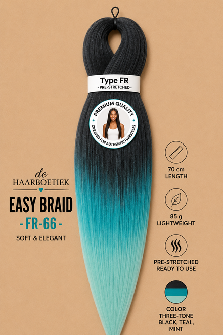 Easy braid invlechthaar blauw-licht blauw ombre