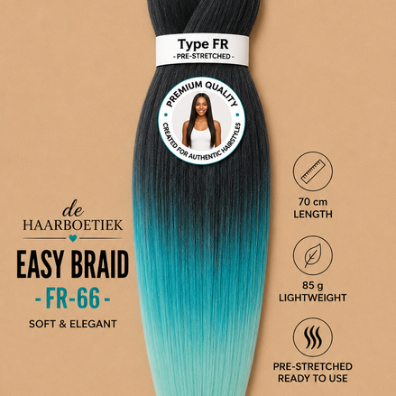 Easy braid invlechthaar blauw-licht blauw ombre