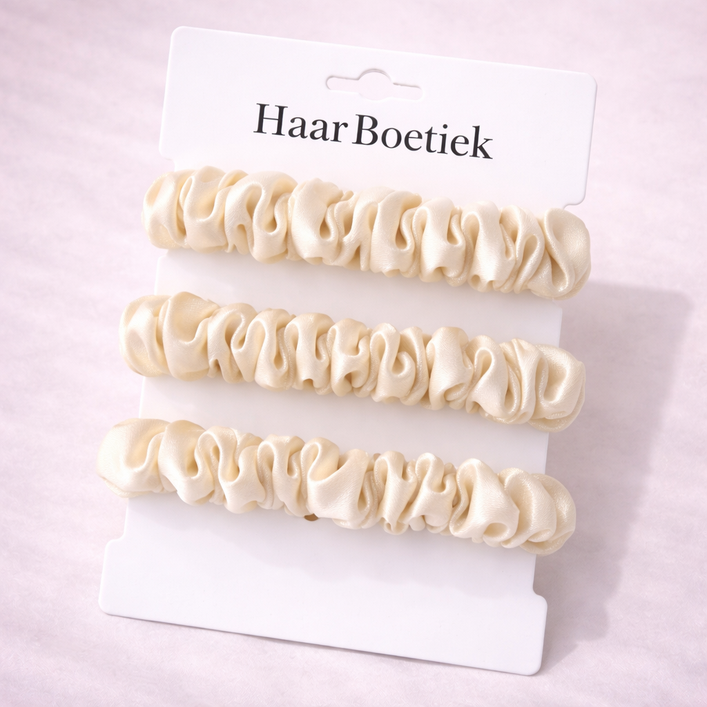 Srunchies set beige - 3 - de haarboetiek