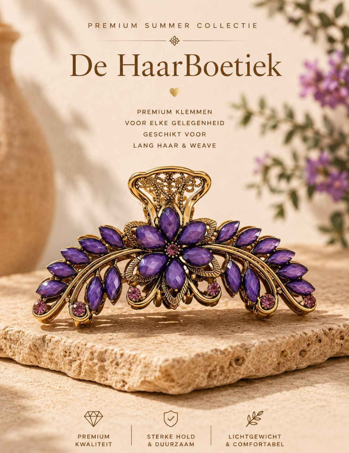 Summer strass haarclip haaraccessoire – foto 1 - De HaarBoetiek