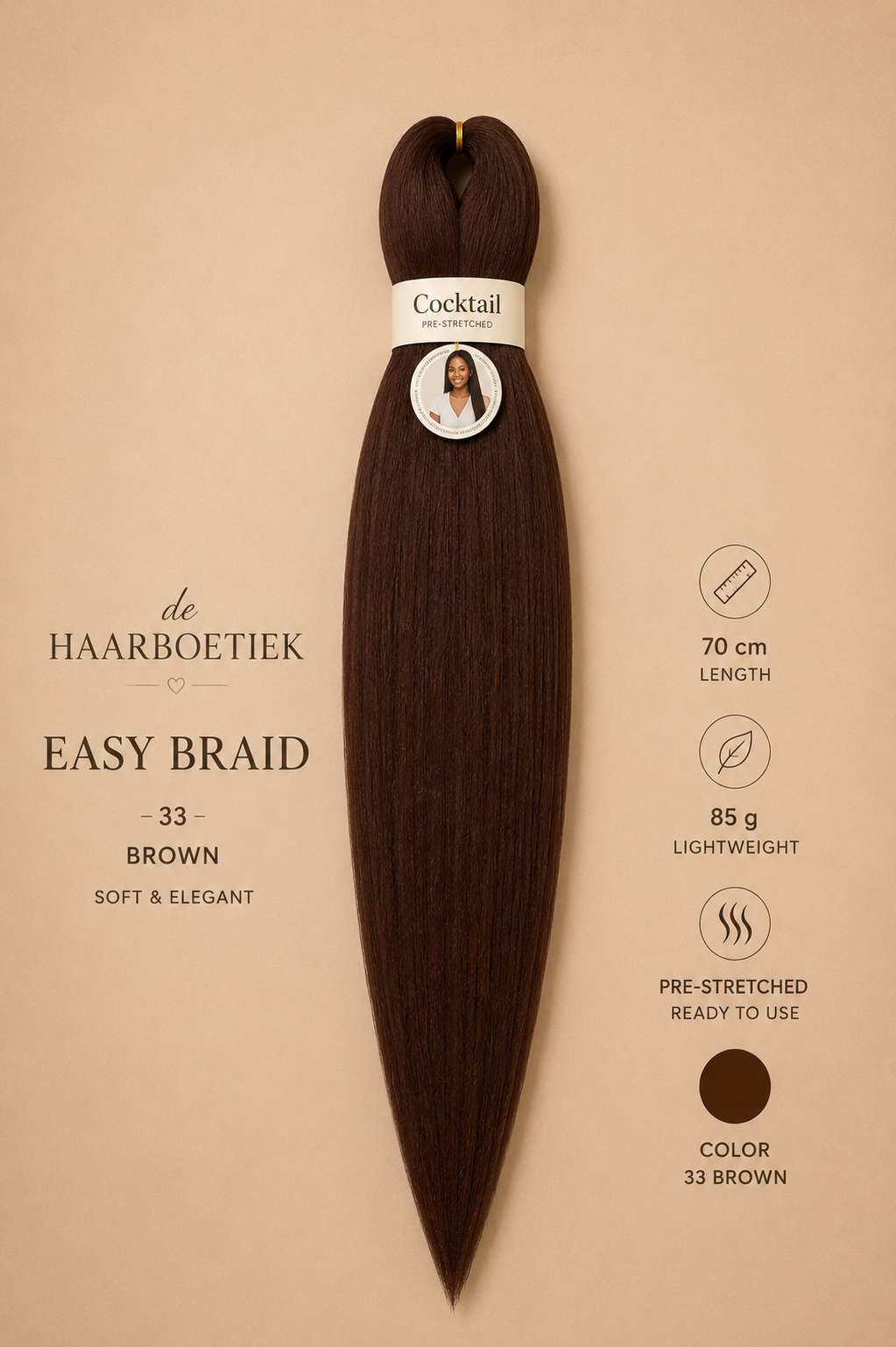 Easy braid bruin 33
