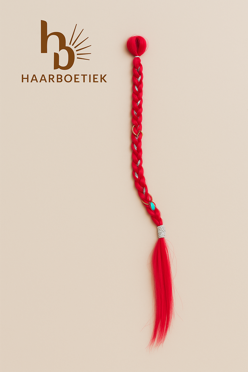 Clip in braid roze - blauw - goud