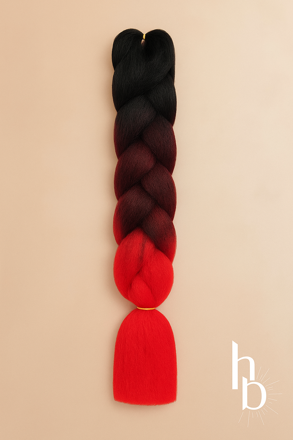 Invlecht Haar Rood Zwart 60cm - De HaarBoetiek