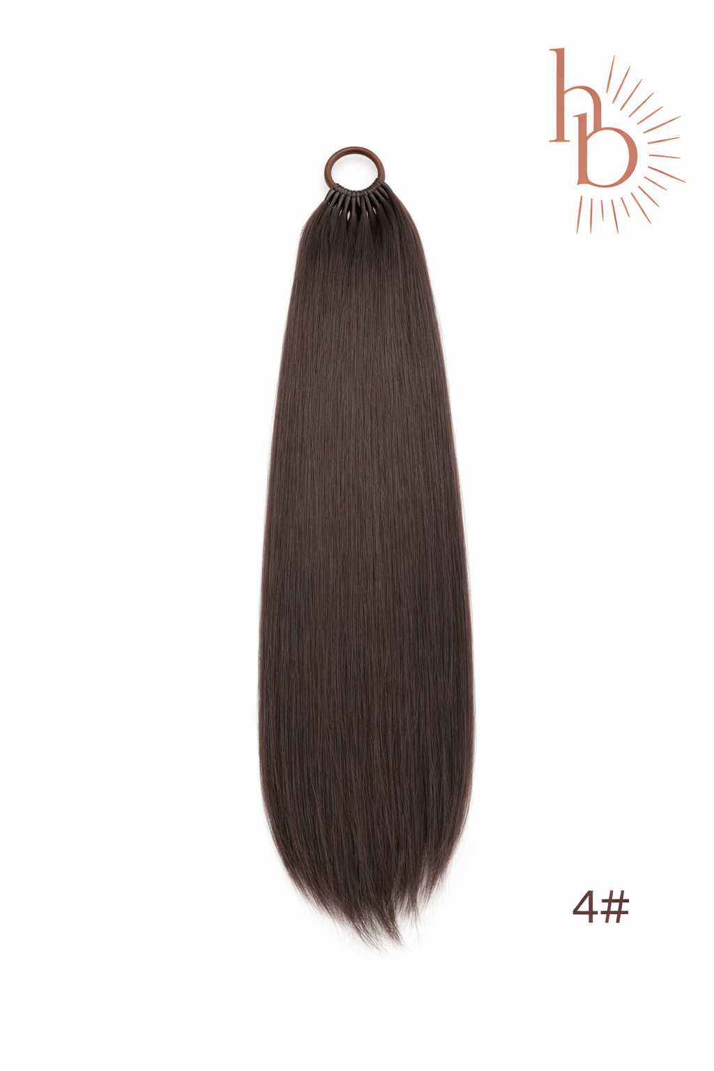 Premium ponytail donker bruin 60cm gevlochten paardenstaart - De HaarBoetiek