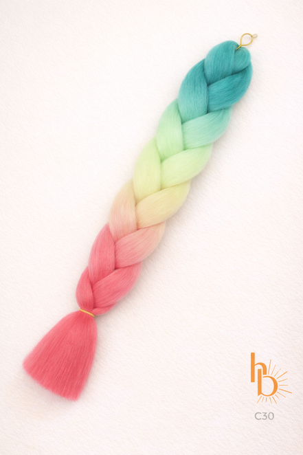Premium invlecht haar summer rainbow mix | de haarboetiek