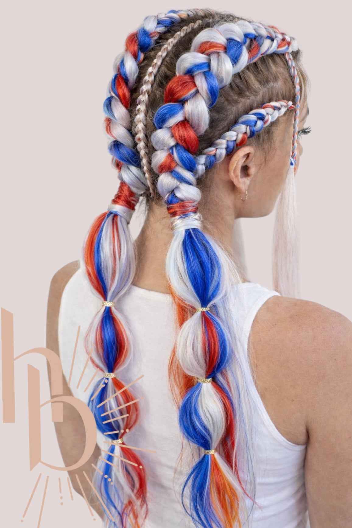 Premium Koningsdag bundel invlecht haar rood - wit - blauw - oranje | De haarboetiek
