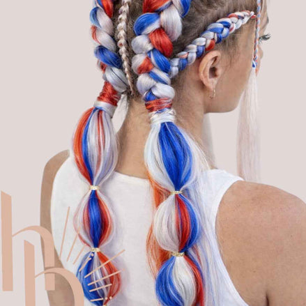 Premium Koningsdag bundel invlecht haar rood - wit - blauw - oranje | De haarboetiek