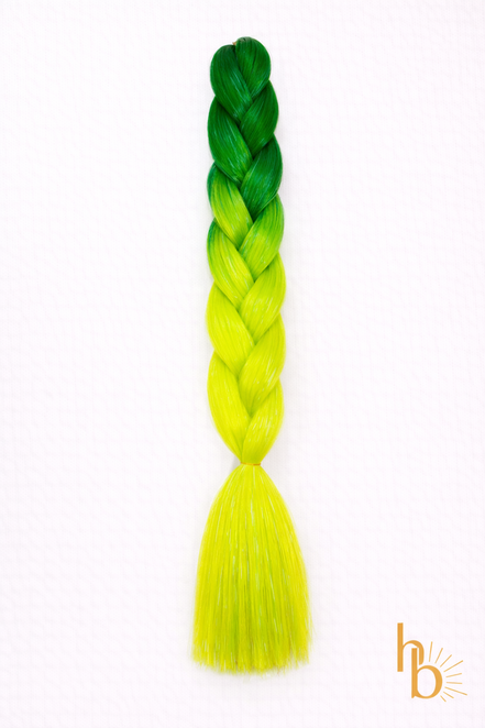 Premium shine invlecht haar lime - groen - geel | De haarboetiek
