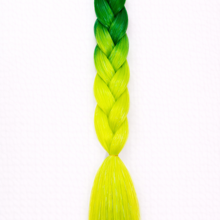 Premium shine invlecht haar lime-groen-geel - De HaarBoetiek