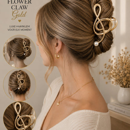 Music haarklem goud zomerse haaraccessoire voor braids - De HaarBoetiek
