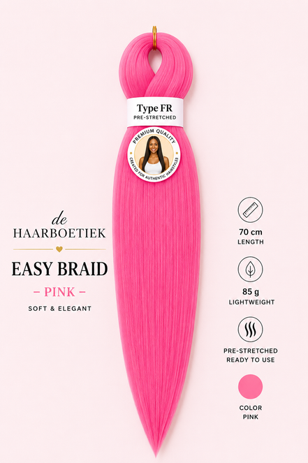Easy Braid kanekalon vlechthaar roze 70 cm - De HaarBoetiek