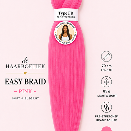 Easy braid invlechthaar roze