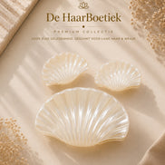 Summer schelp haarclip set wit haaraccessoire – foto 1 - De HaarBoetiek
