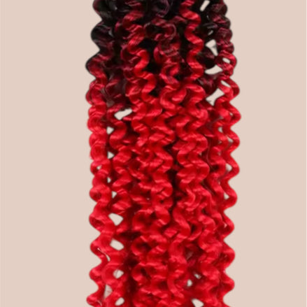 Afro curls invlecht haar ombre zwart-rood - De HaarBoetiek