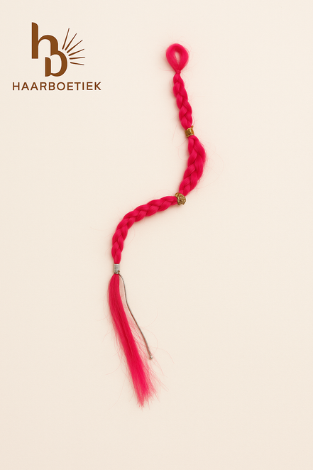 Clip in braid roze - goud