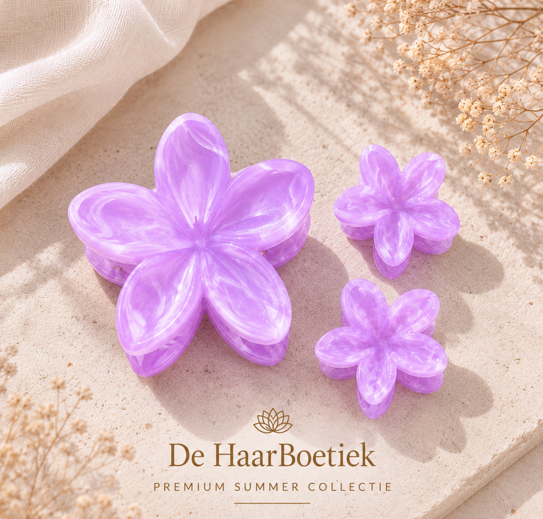 Summer Flower haar clip set lila