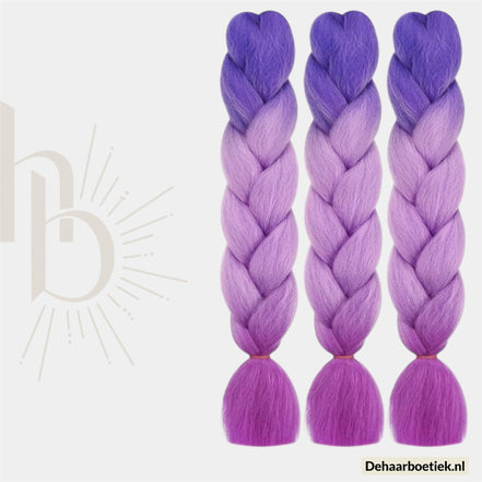 Bundel deal ombre paars - lila invlecht haar | De haarboetiek Zeeland