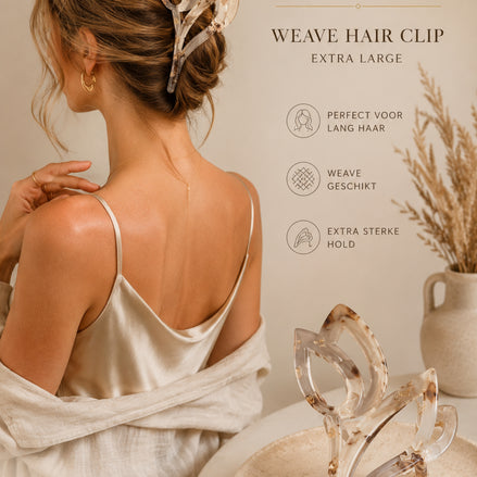 Weave haar clip marble blad haaraccessoire voor braids en weave - De HaarBoetiek