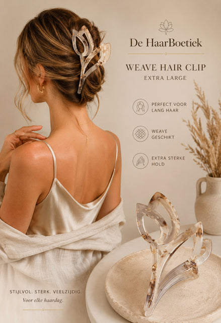 Weave haar clip marble blad