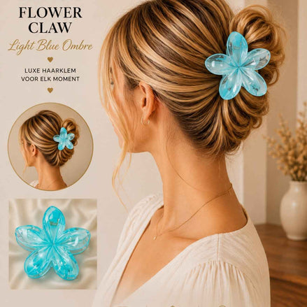 Summer bloem klem ice blauw haaraccessoire voor zomerlooks en strand - De HaarBoetiek