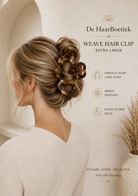 Weave haar clip marble bruin hearts