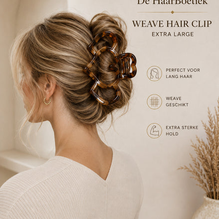 Weave haar clip marble bruin hearts haaraccessoire voor braids - De HaarBoetiek