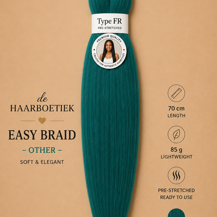 Easy braid invlechthaar donker groen