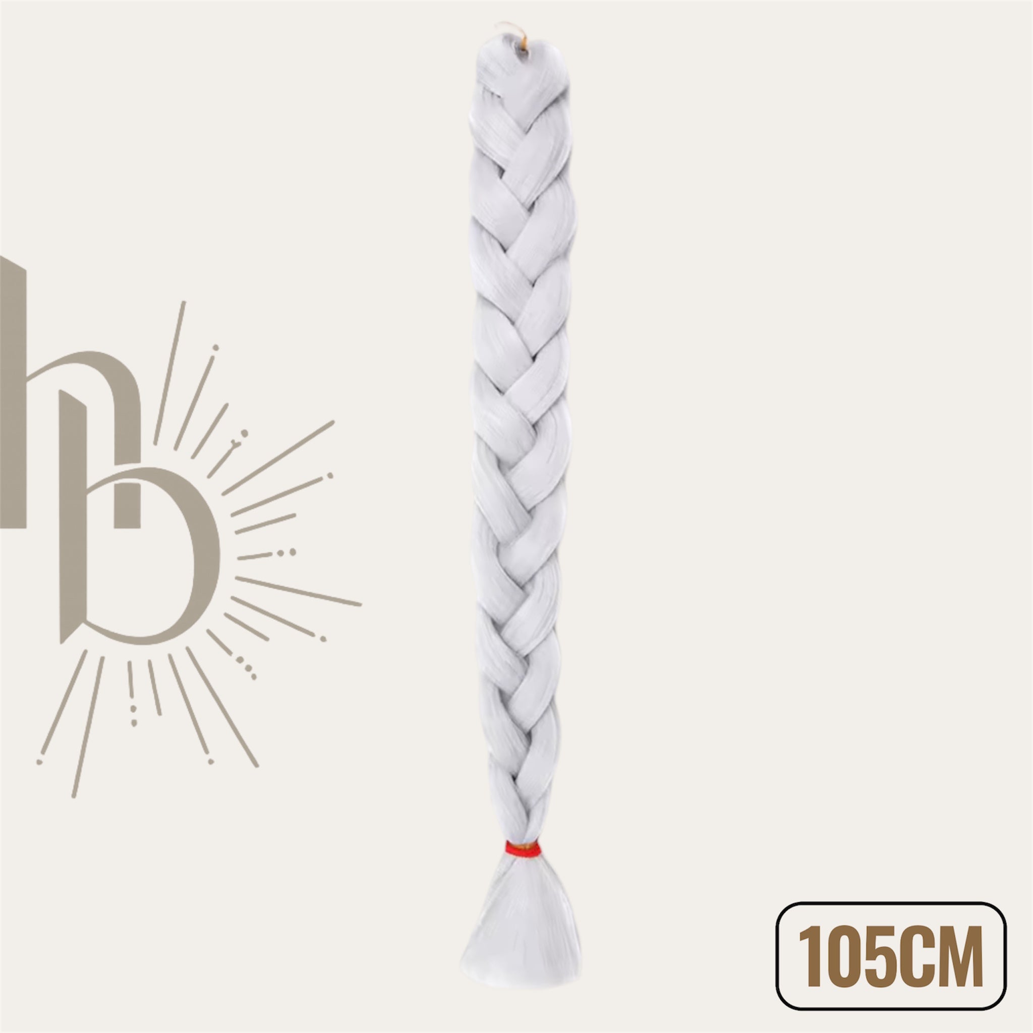 Invlecht haar licht grijs 105cm - De HaarBoetiek