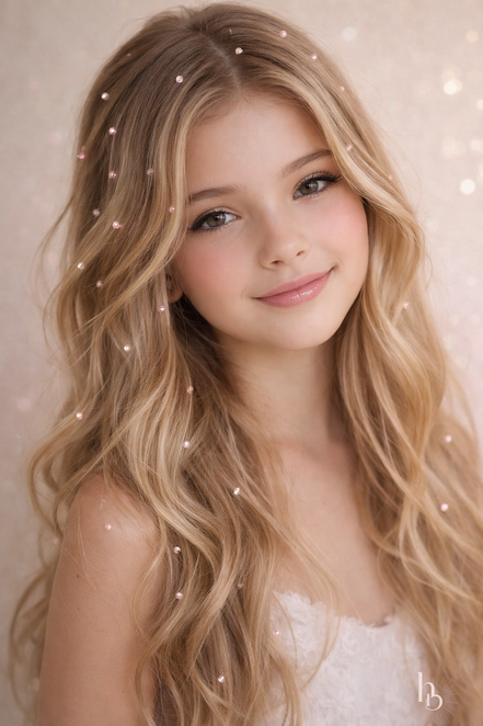 Haar diamantjes licht roze