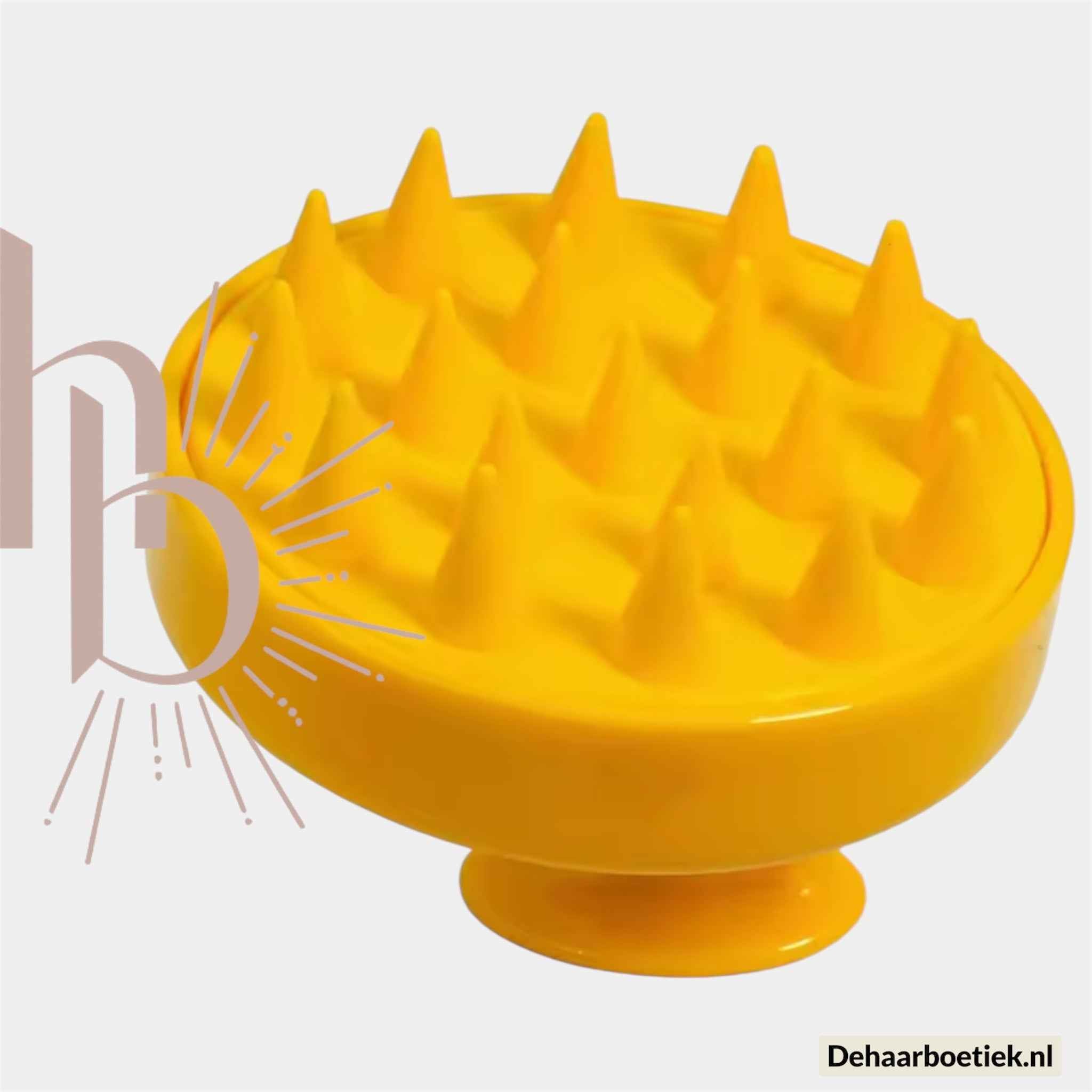 Scalp massage borstel geel - De haarboetiek alles voor gezond haar