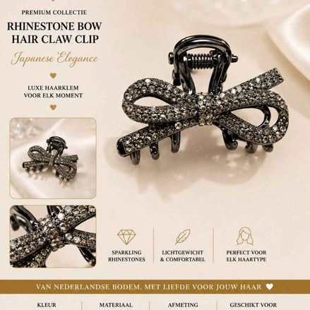 Strik haarklem diamant zwart elegante accessoire voor haar en weave - De HaarBoetiek