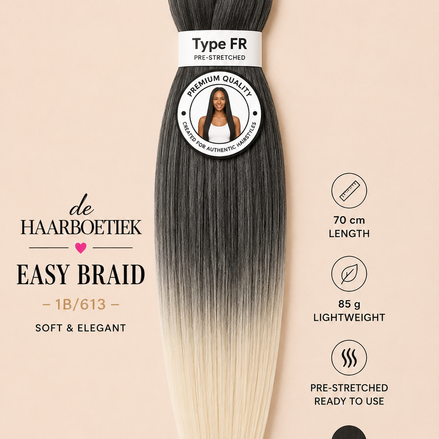 Easy braid invlechthaar grijs-blond ombre