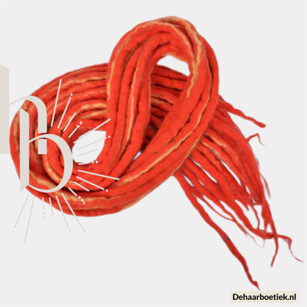 Dreadlocks rood geel 50 CM | De haarboetiek uw dreadlock specialist