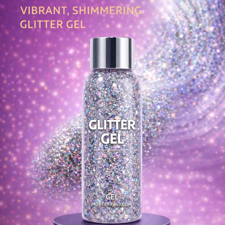 Premium glitter gel zilver voor haar en lichaam feestlooks en carnaval - De HaarBoetiek