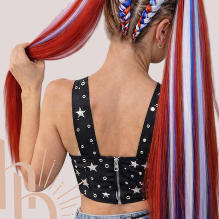 Koningsdag Bundel Rood Wit Blauw Invlecht Haar 60cm – 3 Stuks