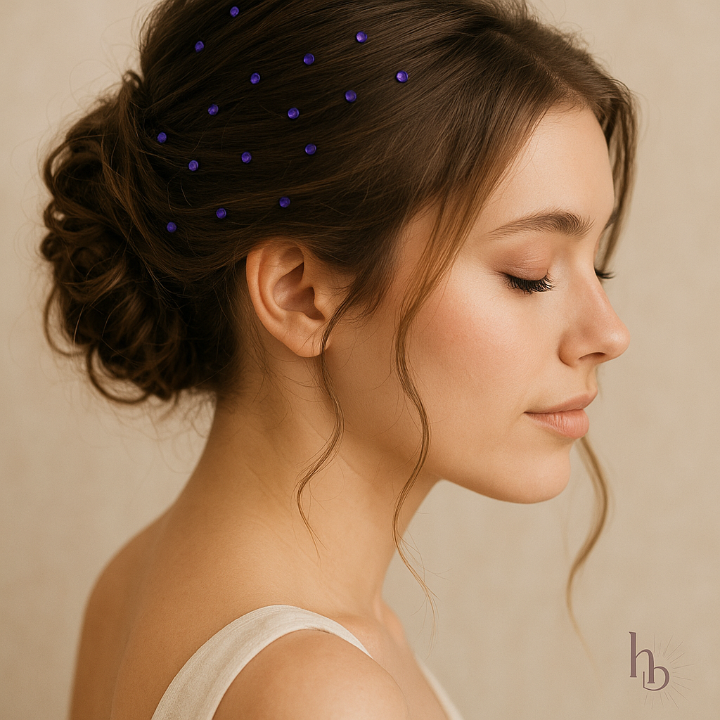 Haar diamantjes blauw glitter accessoires voor braids en invlechthaar - De HaarBoetiek