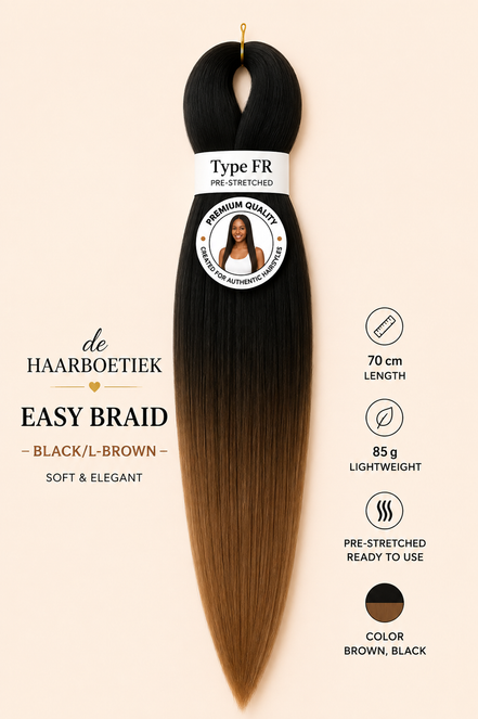 Easy braid ombre zwart bruin